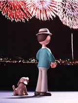 どーんと上がった花火